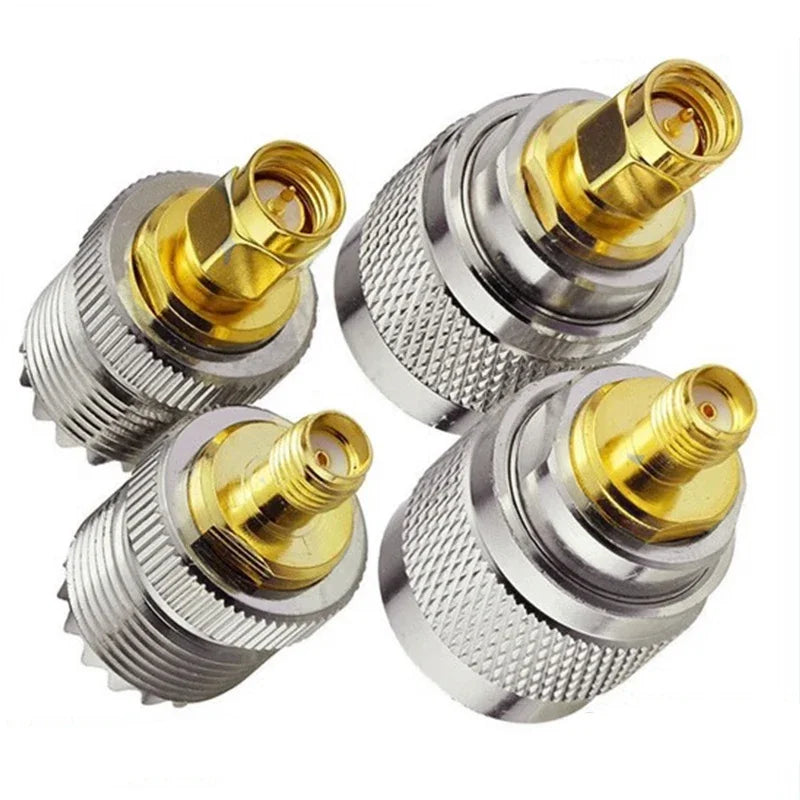 2Pcs Copper SMA Female Jack to UHF PL259 SO239 TNC N Male Female RF Coax Coaxial Straight Connector Converter