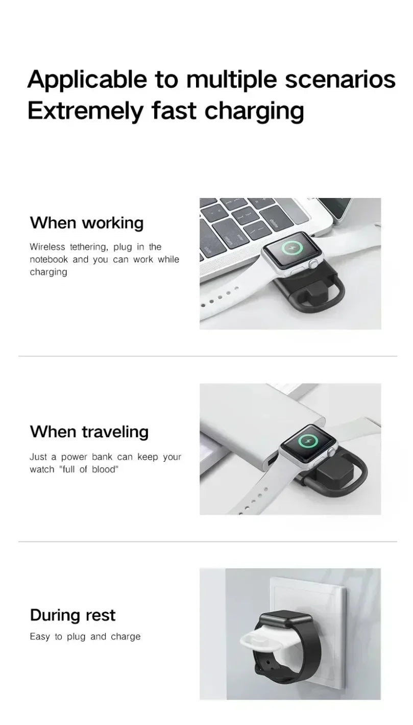 2 in 1 USB and Type C Ports Smart Watch Wireless Charger Pad For Apple Watch Series 11 10 9 8 7 6 5 4 3 SE Fast Charging Stand