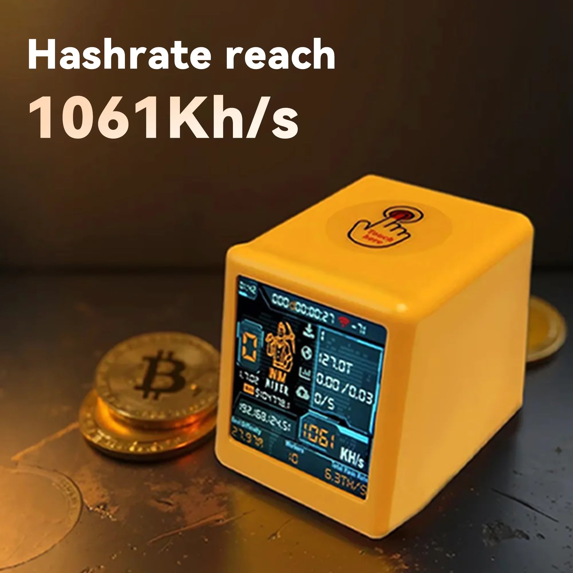 Lower Power Consumption BTC Solo Lottery Miner for computer nerd Smart TV Hashrate1060KH/s ESP32  gift home silent Desktop Clock