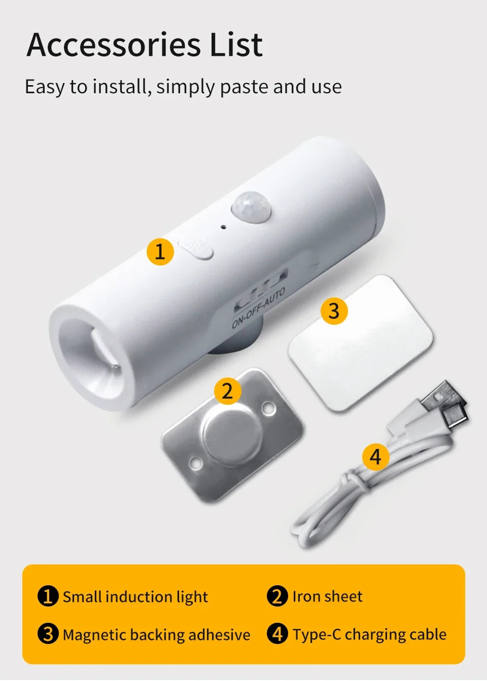 Rechargeable LED Night Light Motion Sensor Double-head Wall Lamp Magnetic Spotlight 3 Color For Bedroom Closet Stair Lighting