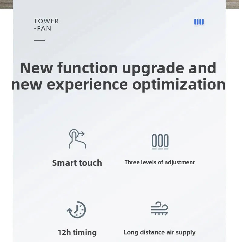 2026 New Upgrade Smart Temp-Control Bladeless Tower Fan With Remote 12H Timer LED Display-Low Noise For Home Oscillating Air Cir