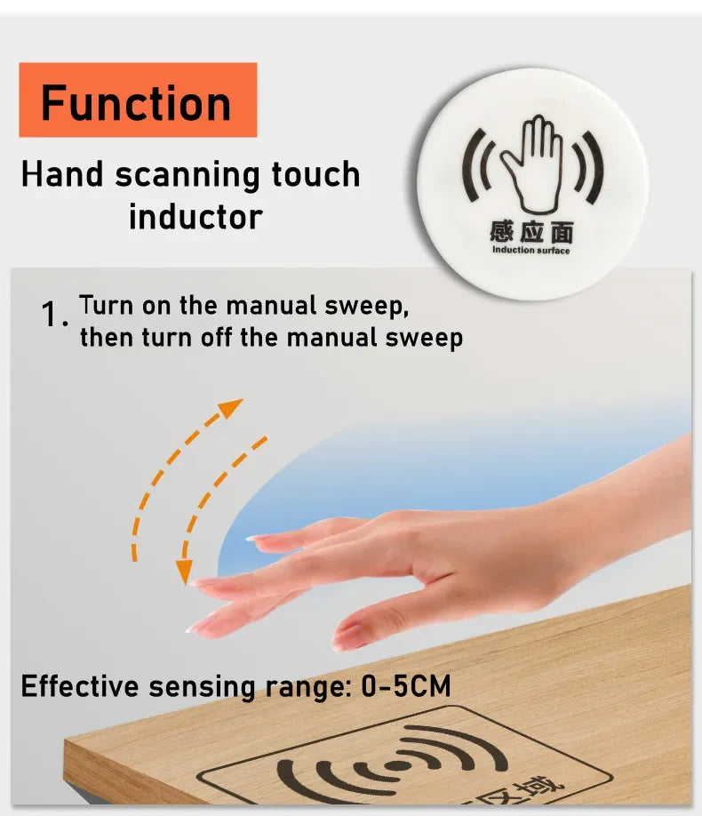 Aswesaw Sweep Dimmer Sensor Penetrating Switch DC 5V 12V 24V Wood Panel Touch Switch LED Dimmable Touch Sensing Hidden