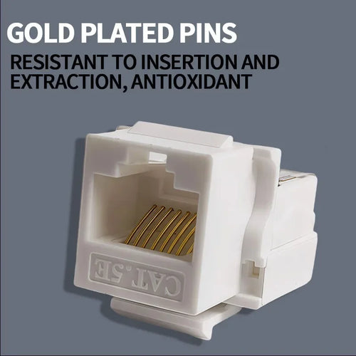 10/100Pcs Tool-Free Keystone Jack CAT5E  RJ45 Ethernet Wall Plate - U/UTP Network Module Adapter for Home/Office/Data Center