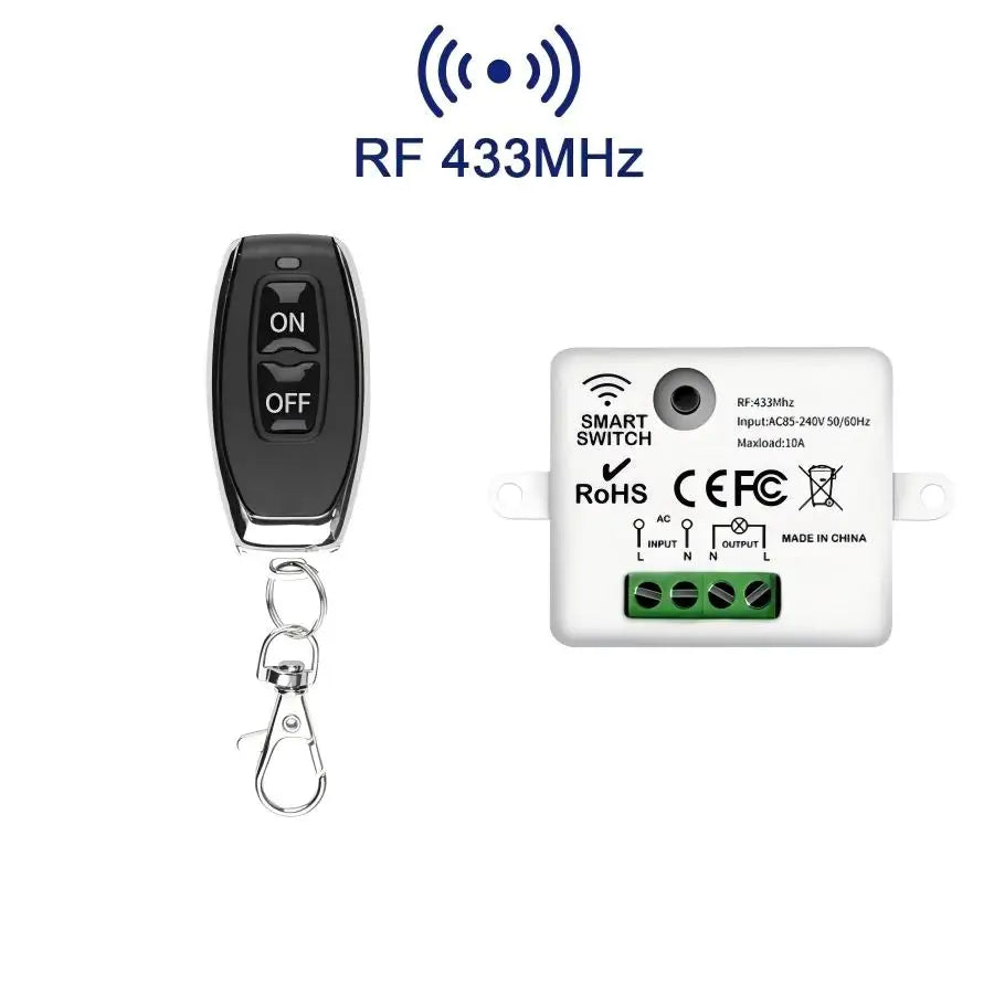 RF433Mhz Wireless Remote Control 12V ON OFF Switch Module Home Garage Door Light Switch 220V 110V 10A Breaker Wall Switch Sets