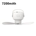 Portable Ceiling Fans 7200mAh Outdoor Camping Fan Tent Canopy Ceiling Fan Rechargeable Electric Fan Remote Control LED Lighting