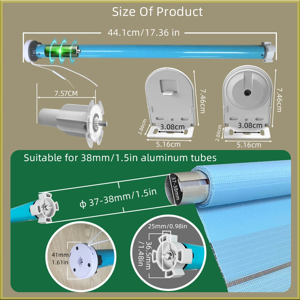 Lifelibero Tuya Zigbee Battery  Window Smart Curtains Blinds Roller Motor For 37 38mm Tube Work Alice Alexa Smart Speaker Home