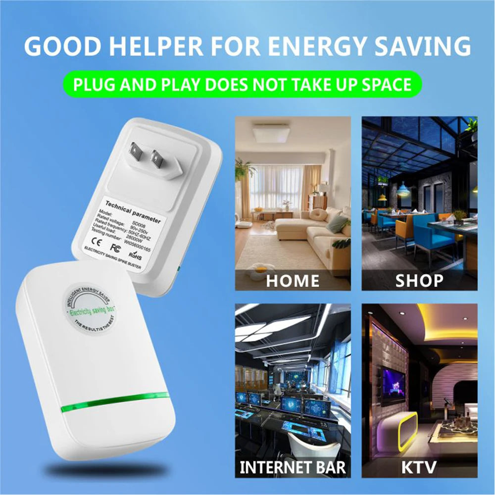 Pro Power Save Electricity Energy Saver 90V-250V Home Office Electricity Saving Box EU Plug Stable Voltage Power Saver