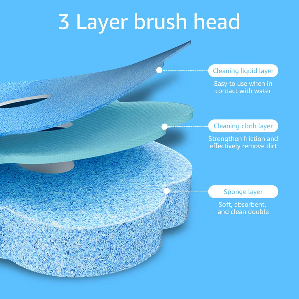 Upgrade Toilet Brush Kit with Disposable Replacement Heads, Long-Handle Hygienic Bathroom Cleaning Brush for Home WC Accessories