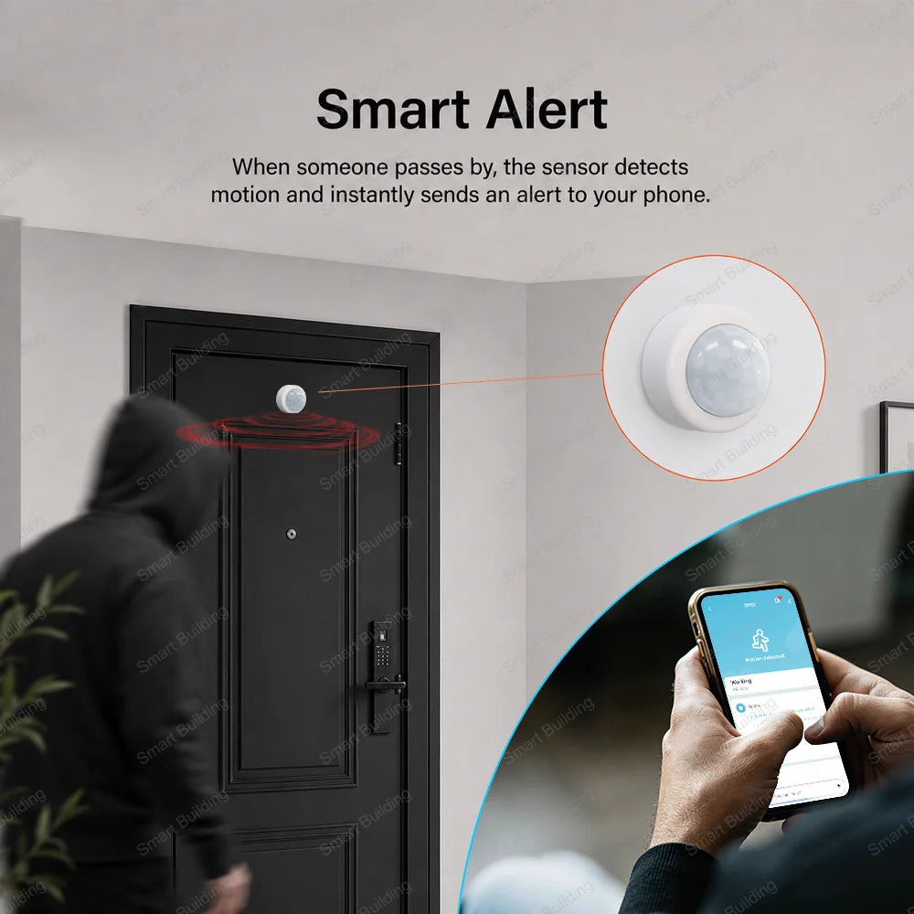 Tuya Zigbee Mini PIR Motion Sensor Human Motion Infrared Detector Security Alarm Work With Alexa Google Home ZHA Zigbee 2MQTT