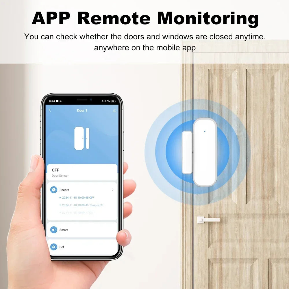 ZigBee Door Sensor Magnetic Contact Detector Real Time Alarm Security Monitor for Smart Home Works with Tuya Alexa Google Home