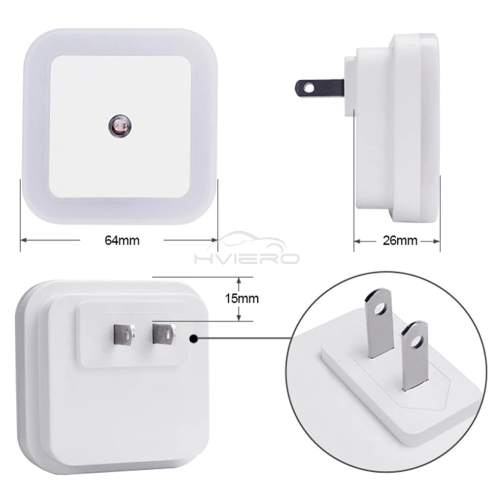 Wireless Sensor LED Night Light EU Plug Mini Square Nights Lights For Baby Children Living Room Bedroom Corridor Lighting Lamp