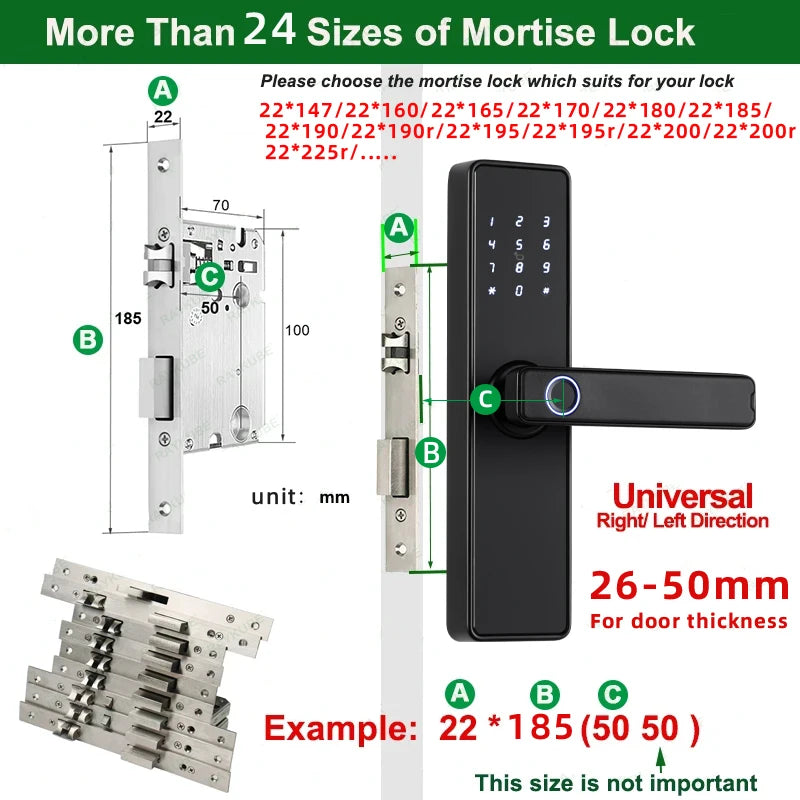 CDOK K20-Tuya Bluetooth door lock, multiple unlocking methods, suitable for office/apartment/B&B/bedroom doors