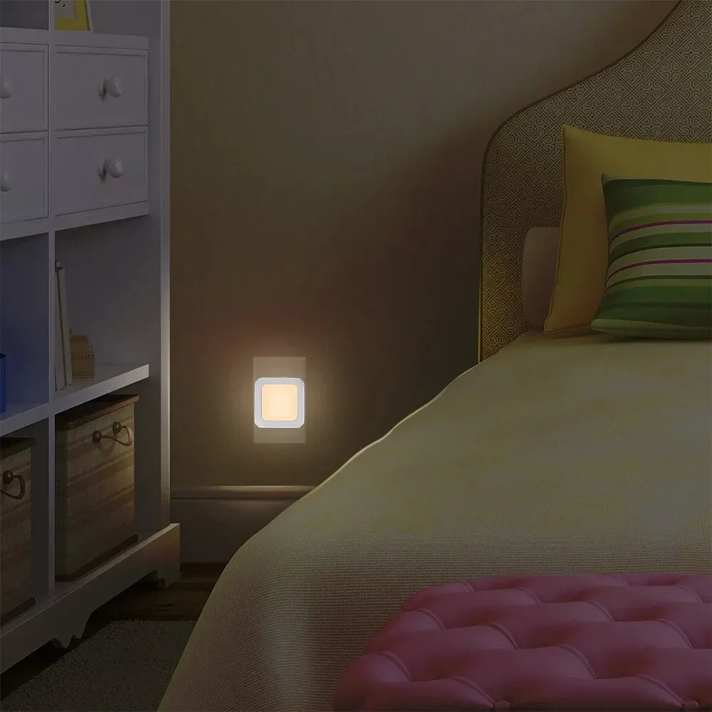 Mini LED Night Lights Plug in Light Dimmable Lamps Energy Saving Square Lamp Under Cabinet Light Kitchen Living Room Aisle WC