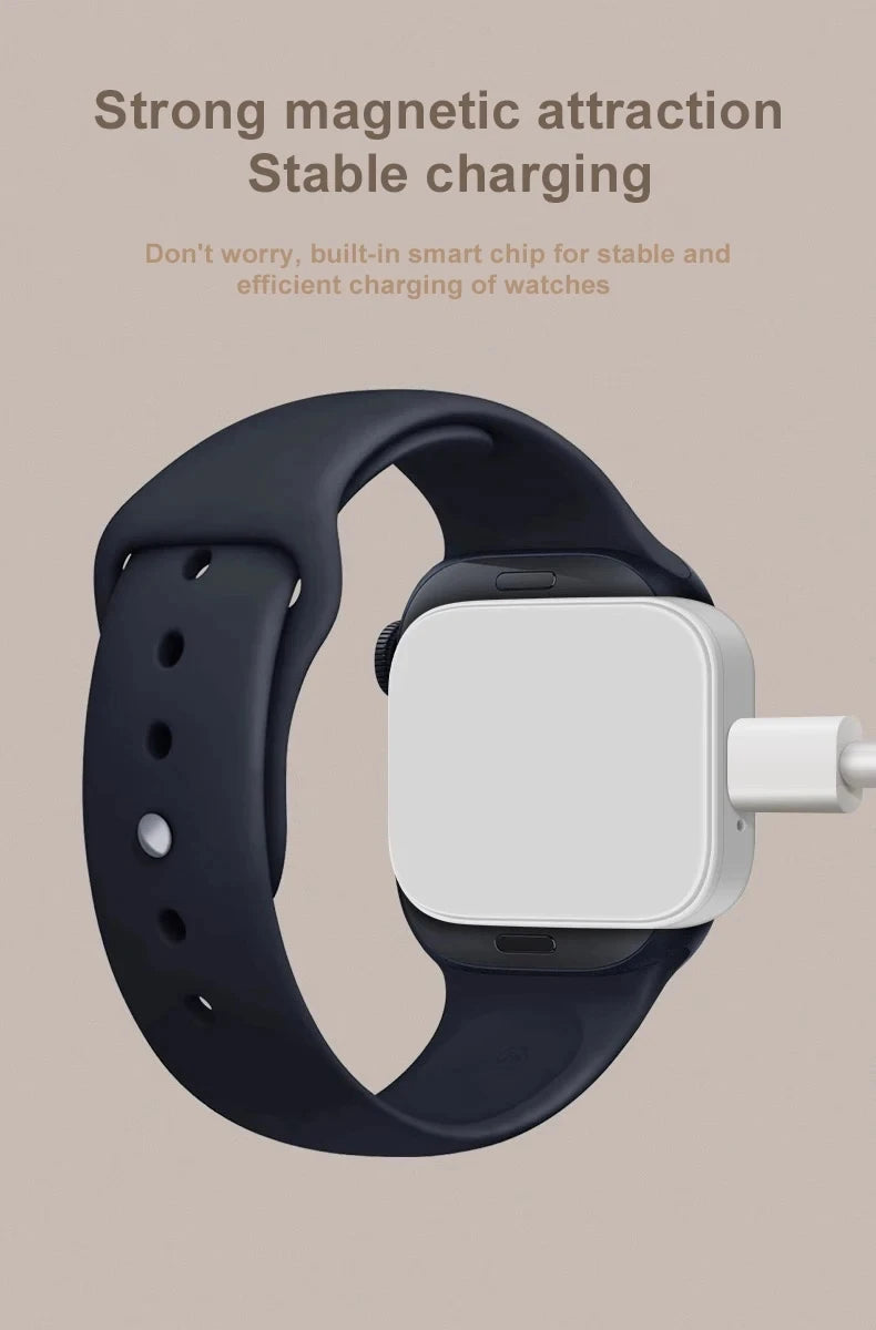 Wireless Watch Charging Dock Dual Interface Design Travel Adapter For Apple Watch Series 10 9 8 7 6 5 4 3 2 1 Home Office Travel
