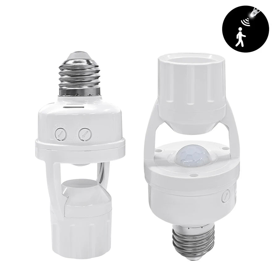 Smart Motion Sensor 220V 110V E27 Bulb Socket Lamp Base Human Body Detector PIR Sensor Home Automation Auto On Off Light Switch