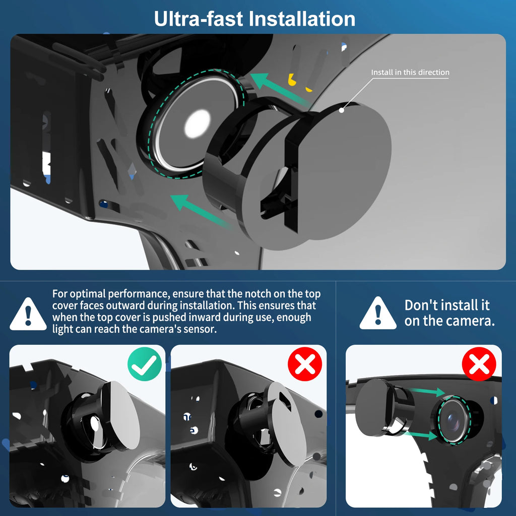 LED Light Cover for Ray-Ban Meta/Oakley Meta HSTN Smart Glasses Adjustable Light Blocker Compatible with Way-farer Skyler