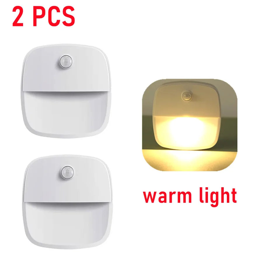 LDHLM Motion Sensor Light LED Night Lights AAA Battery Powered Bedroom Wall Staircase Closet Aisle Body Induction Lamp