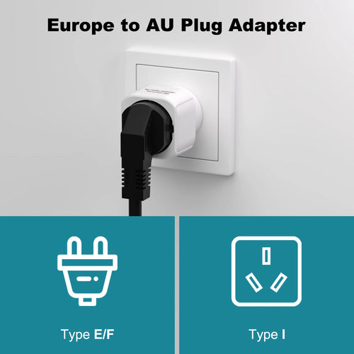 2/4pcs 3Pin AU NZ Power Plug Adapter EU to AU/NZ Plug Converter, New Zealand Australia Travel Plug Wall Plug Socket White