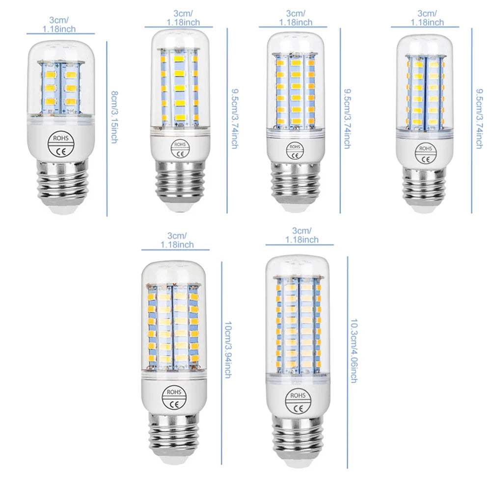 15W E27/E26 LED Corn Bulb AC220V E14 Ceiling Lamp GU10 Chandelier B22 Spotlight G9 Balcony Home Office Meeting Indoor Lighting