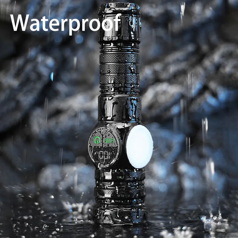 High Strong Power LED Flashlights USB Rechargeable Magnetic Tactical Torch With COB Side Light Camping Fishing Zoom Lantern
