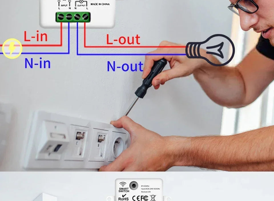 Wireless Wall Light Switch 433Mhz 1/2/3 Wall Light Panel Switch LED Interrupter Switch for Lighting 110V 220V Wireless Control