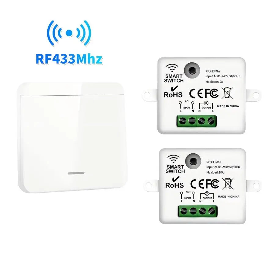 RF433Mhz Wireless Remote Control 12V ON OFF Switch Module Home Garage Door Light Switch 220V 110V 10A Breaker Wall Switch Sets