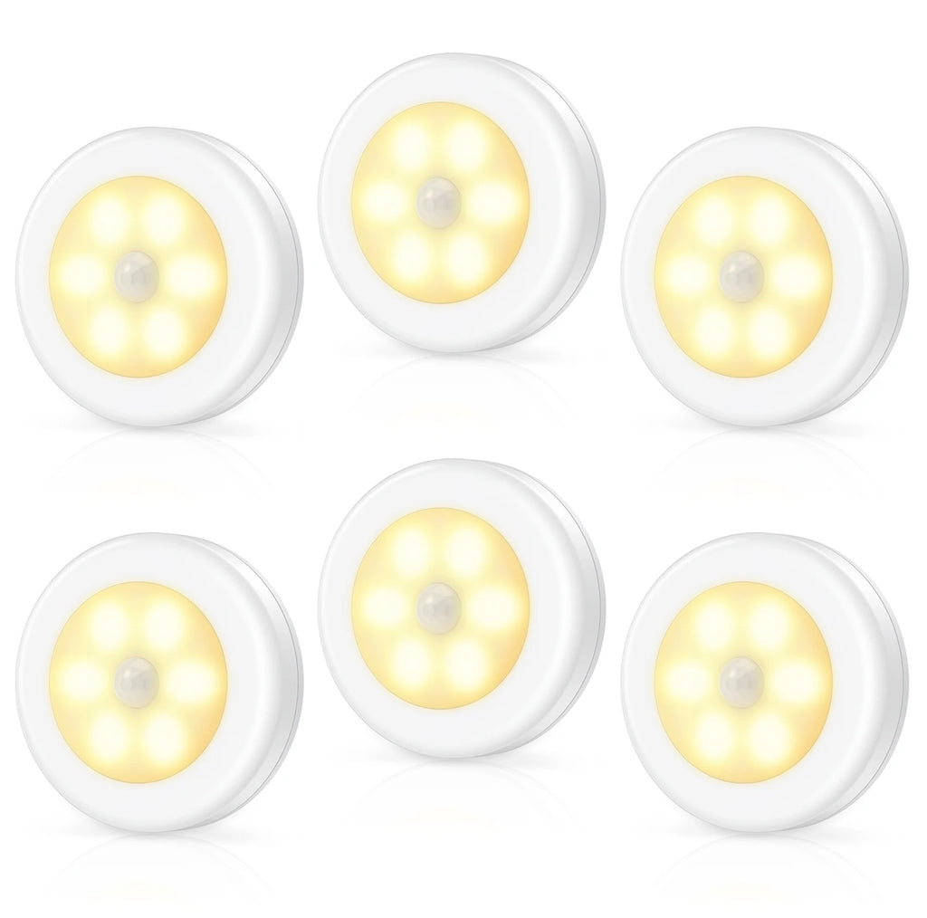 AMIR Upgraded Motion Sensor Light Cordless Battery-Powered LED Night Light Stair Lights Wall Lights for Hallway Bedroom Kitchen