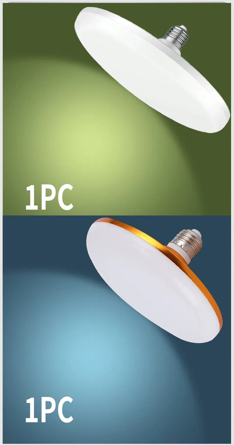 LED Bulb 220V E27 Base Household Energy Saving Lamp 15W Indoor Lighting Flying Saucer Light 6500k Ceiling Lamp Garage UFO Lamp