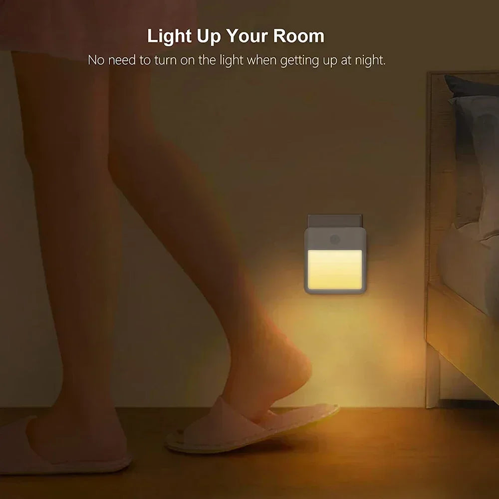 LED Night Light EU US UK AU Plug In Smart Motion Sensor Light Wall Lamp for Home Aisle Hallway Stair Kitchen Bedroom Night Lamp