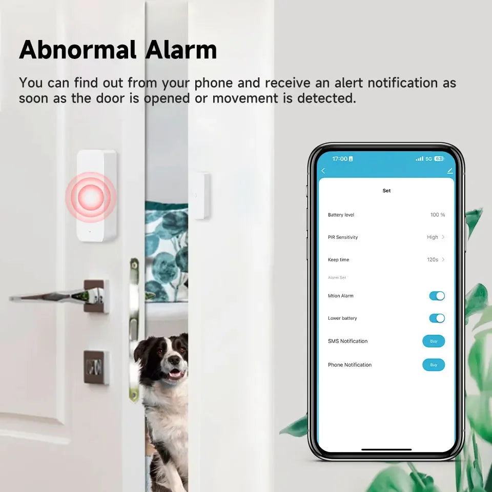 Tuya ZigBee Smart Door Window Sensor Door Open Closed Detectors Smart Home Security Protection Alarm System for Alexa Google