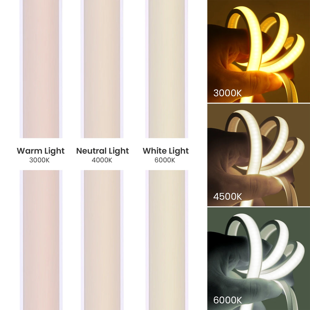 DC5V COB LED Strip With Switch 320Leds/m Flexible Neon Light USB Power Waterproof FOB LED Lights 3000K-6000K Ribbon Tape