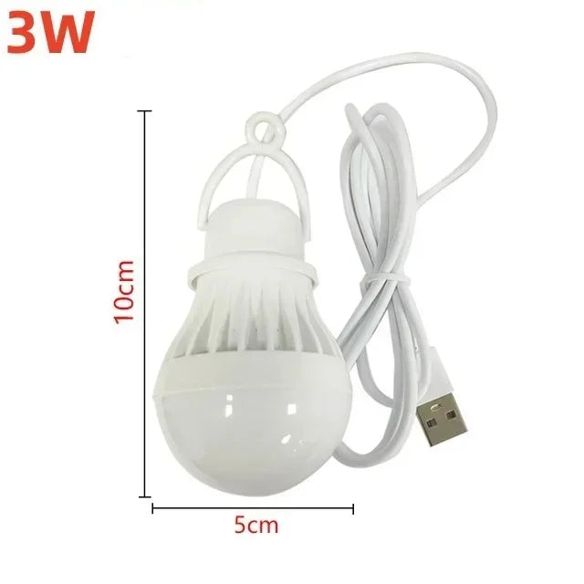 7W Camping LED Light USB Emergency Bulb Hanging Tent Light Barbecue Fishing Repair Outdoor Lamp Equipment Portable Lighting