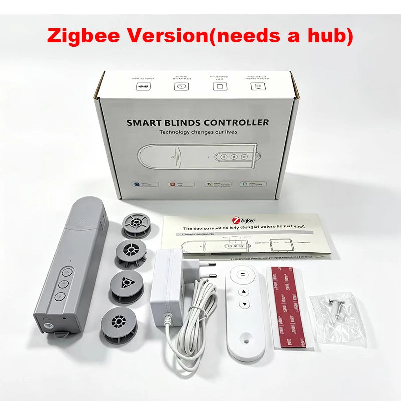 WiFi Smart Curtain Motor, Zigbee Electric Roller Blinds Driver, Works with Smart Life APP