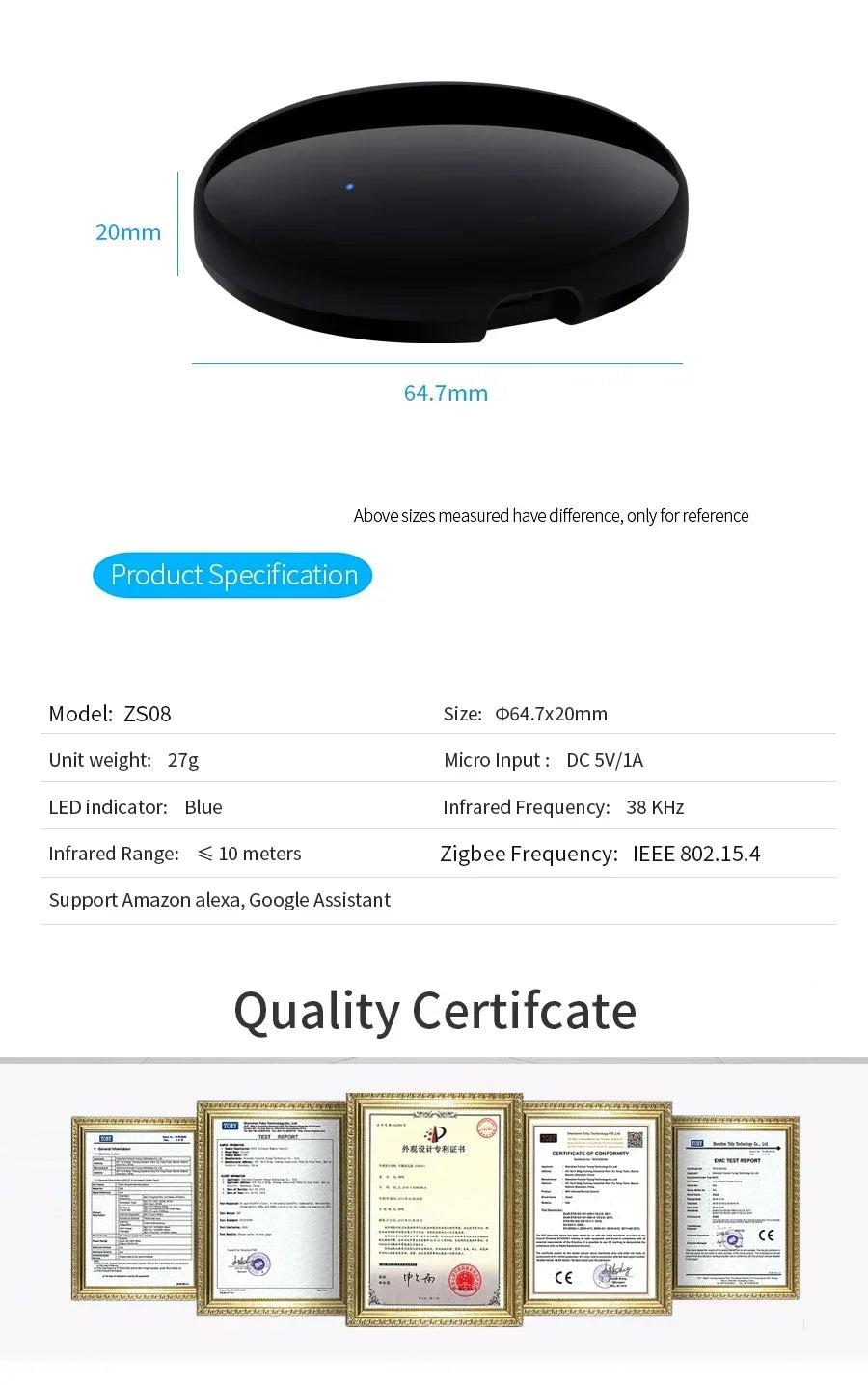 Tuya Zigbee 3.0 Smart IR Remote Control For Alexa Google Home For AC TV Smart Home Blaster Infrared Universal Remote Controller