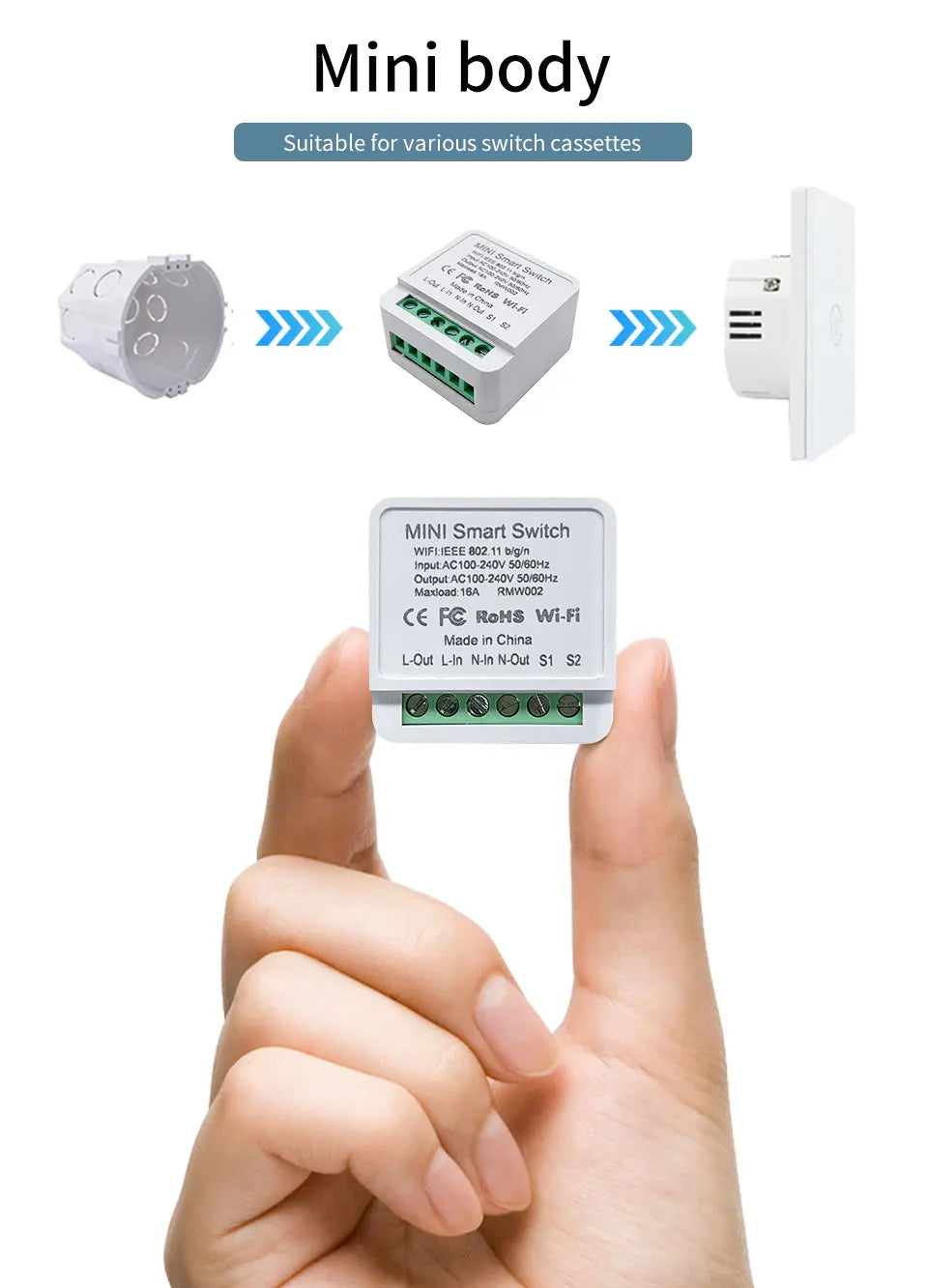 20A 16A Mini WiFi Smart Switch Cozylife App Remote Control Timer Support 2 Way Control Automation Module For Alexa Google Home