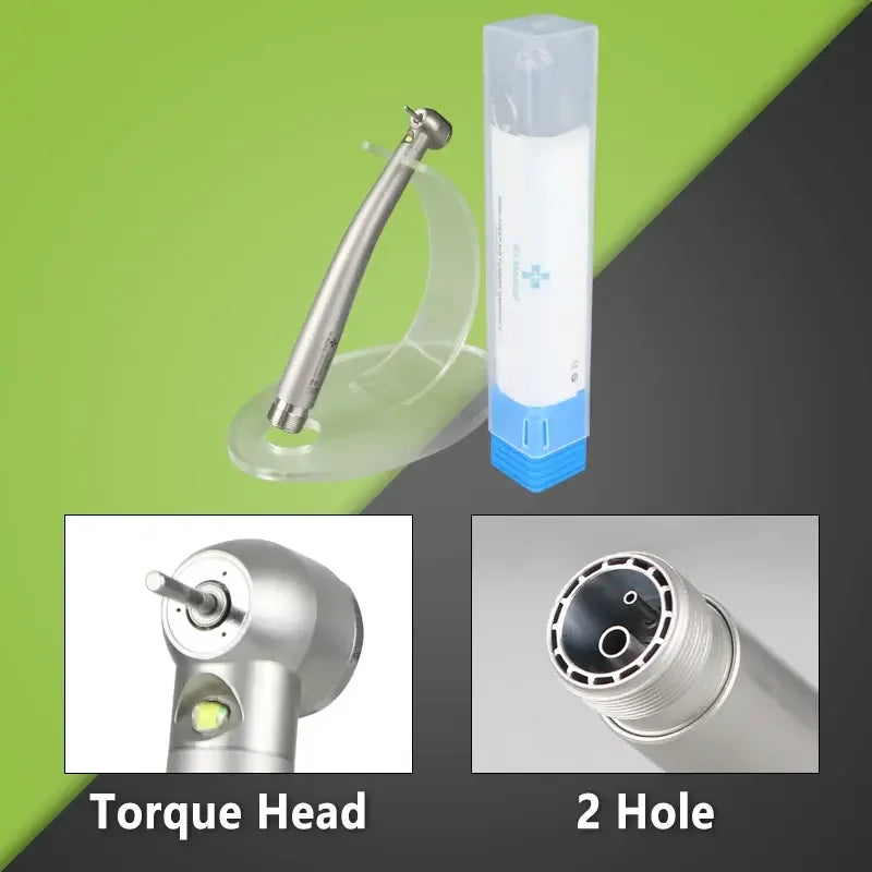 LED Light Dental High Speed Handpiece Ceramic Bearing Cartridge Rotor Push Button Air Turbine Triple Water Spray B2 M4 2/4 Holes