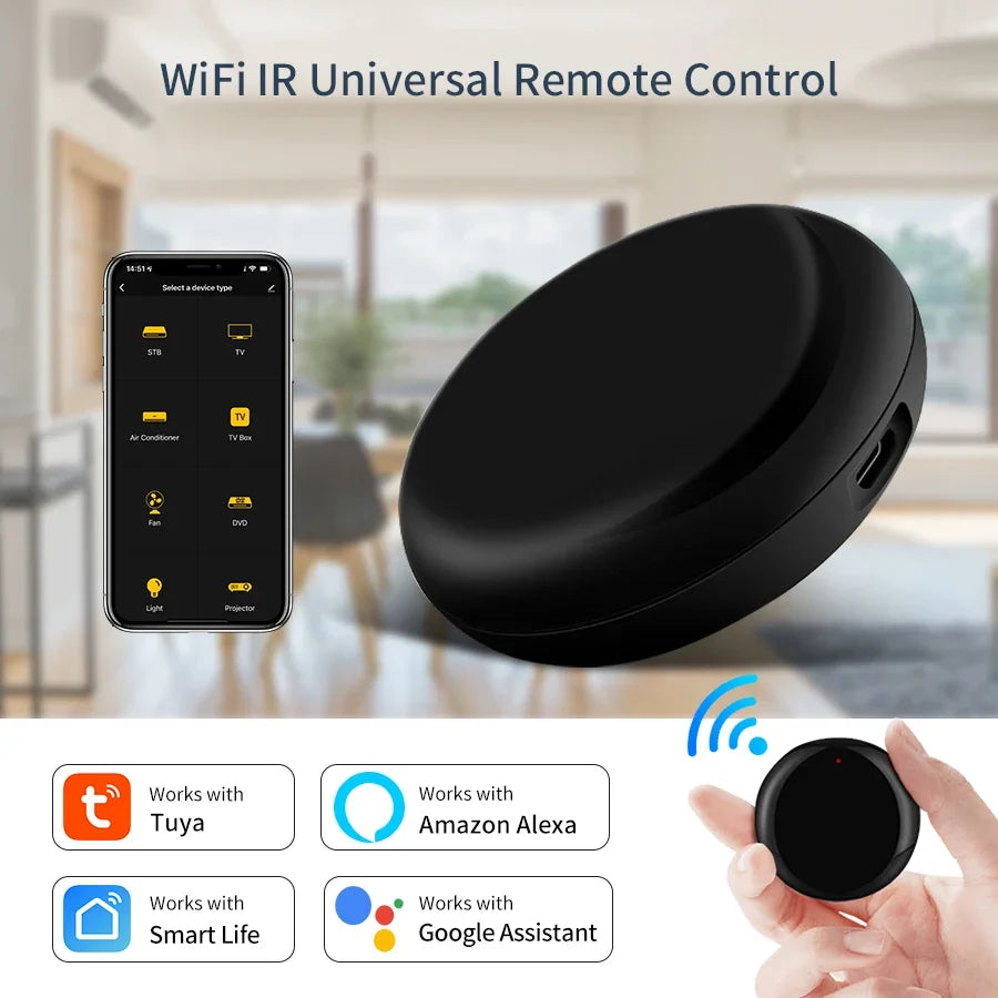 Tuya WiFi IR Control Hub Remote Control Smart Home Remote Universal Infrared Controller For Air Conditioner With Google Alexa