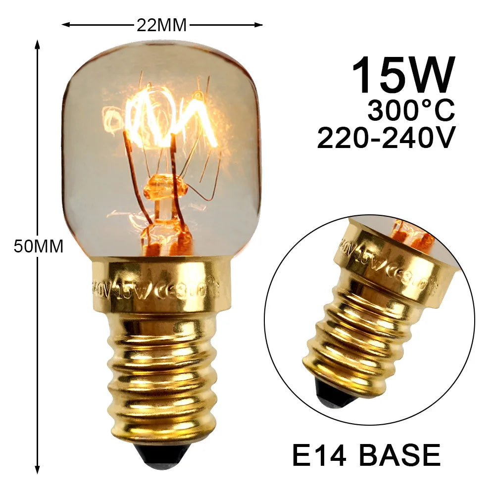 CE14 Small Bulb 25W Aromatherapy Bulb Oven Bulb Heat-resistant Material Salt Crystal Lamp For Professional Kitchens Lighting