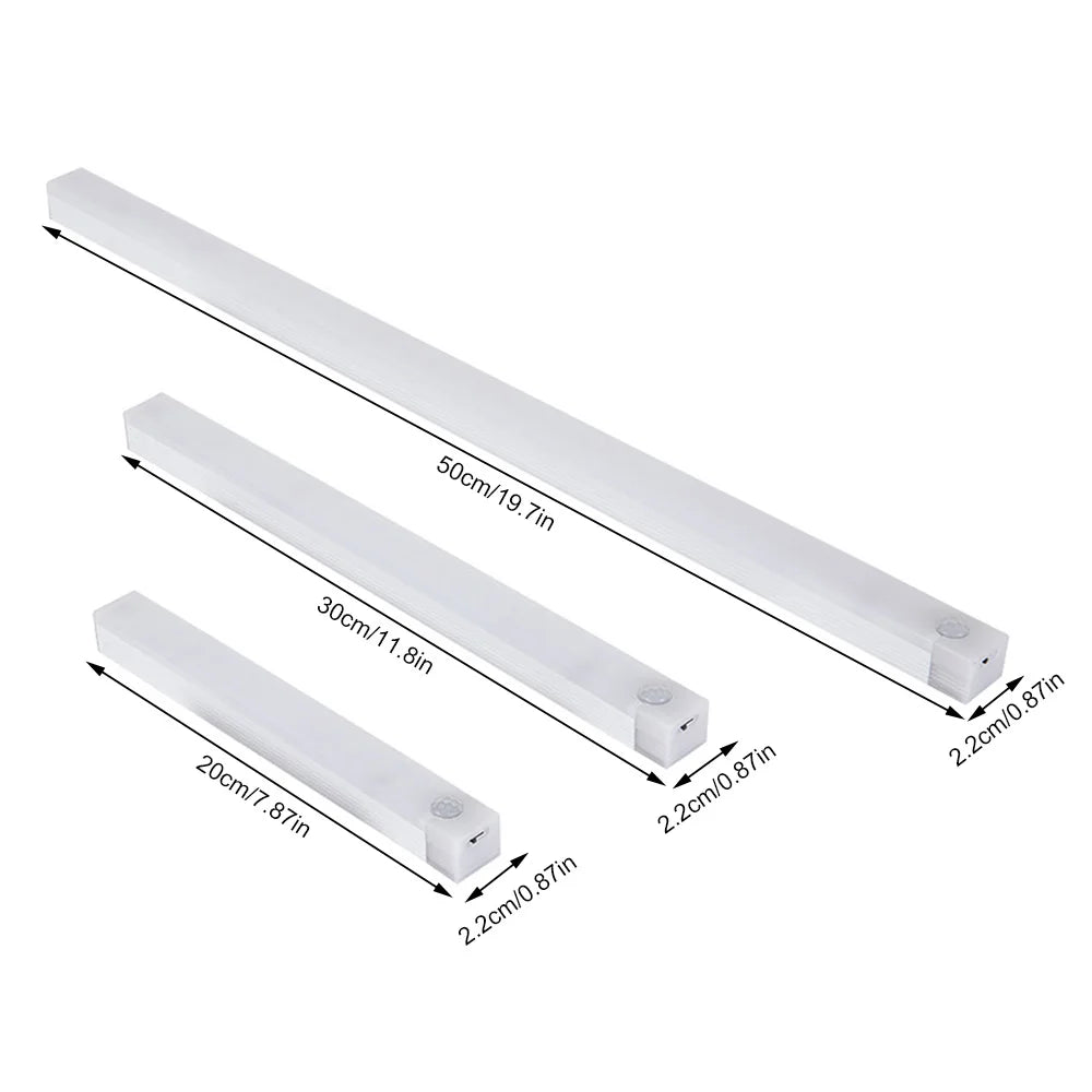 Motion Sensor Light Wireless Rechargeable LED Night Light Closet Cabinet Wardrobe Lamp Kitchen Staircase Backlight 10/20/30/50cm