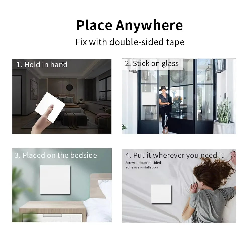 RF433 Self-Powered Wireless Light Switch, Kinetic Energy No Battery,Long Range Wall-Penetrating Signal, Easy Retrofit for Home