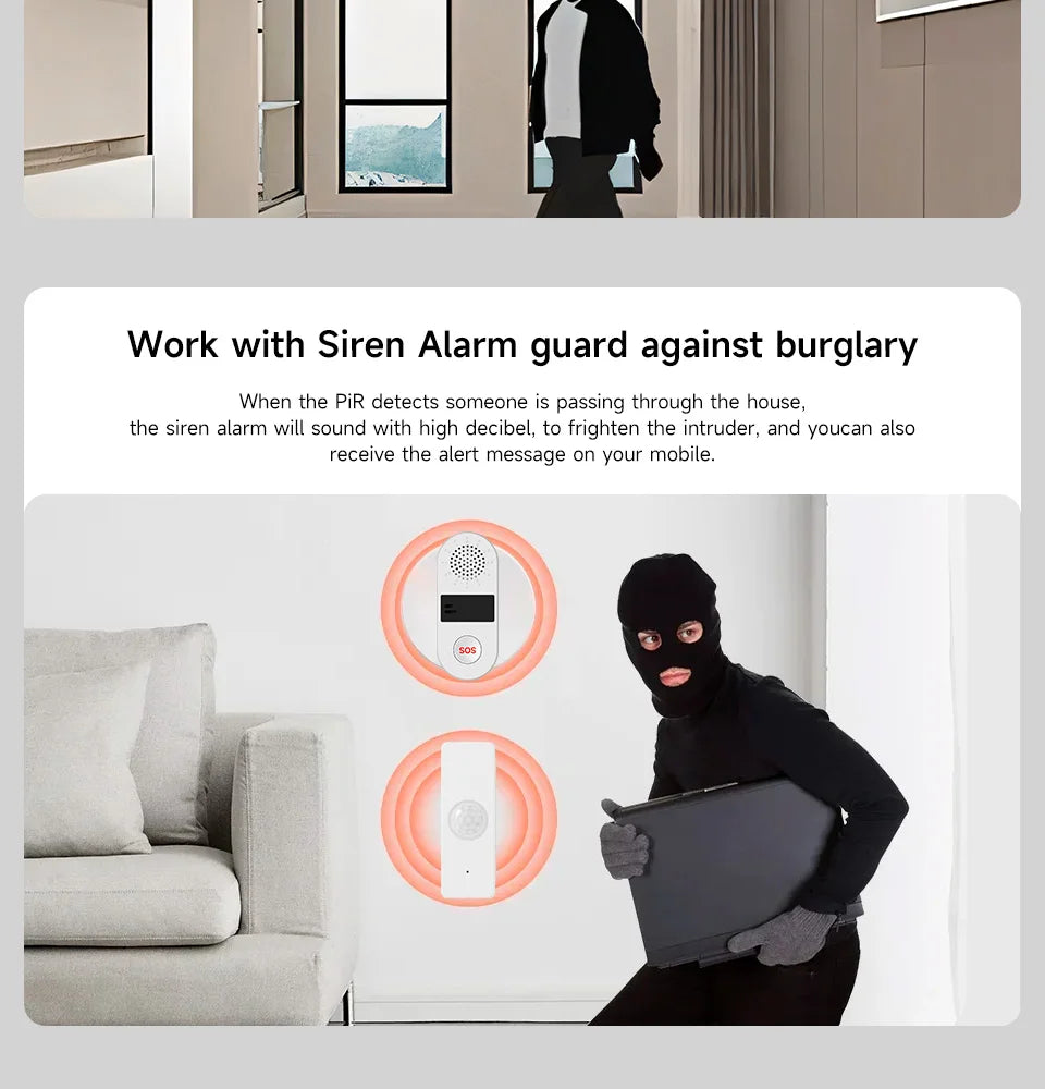 Tuya Smart Home WiFi Zigbee PIR Motion Sensor Infrared Detector Security Alarm APP Notification Works With Alexa Google