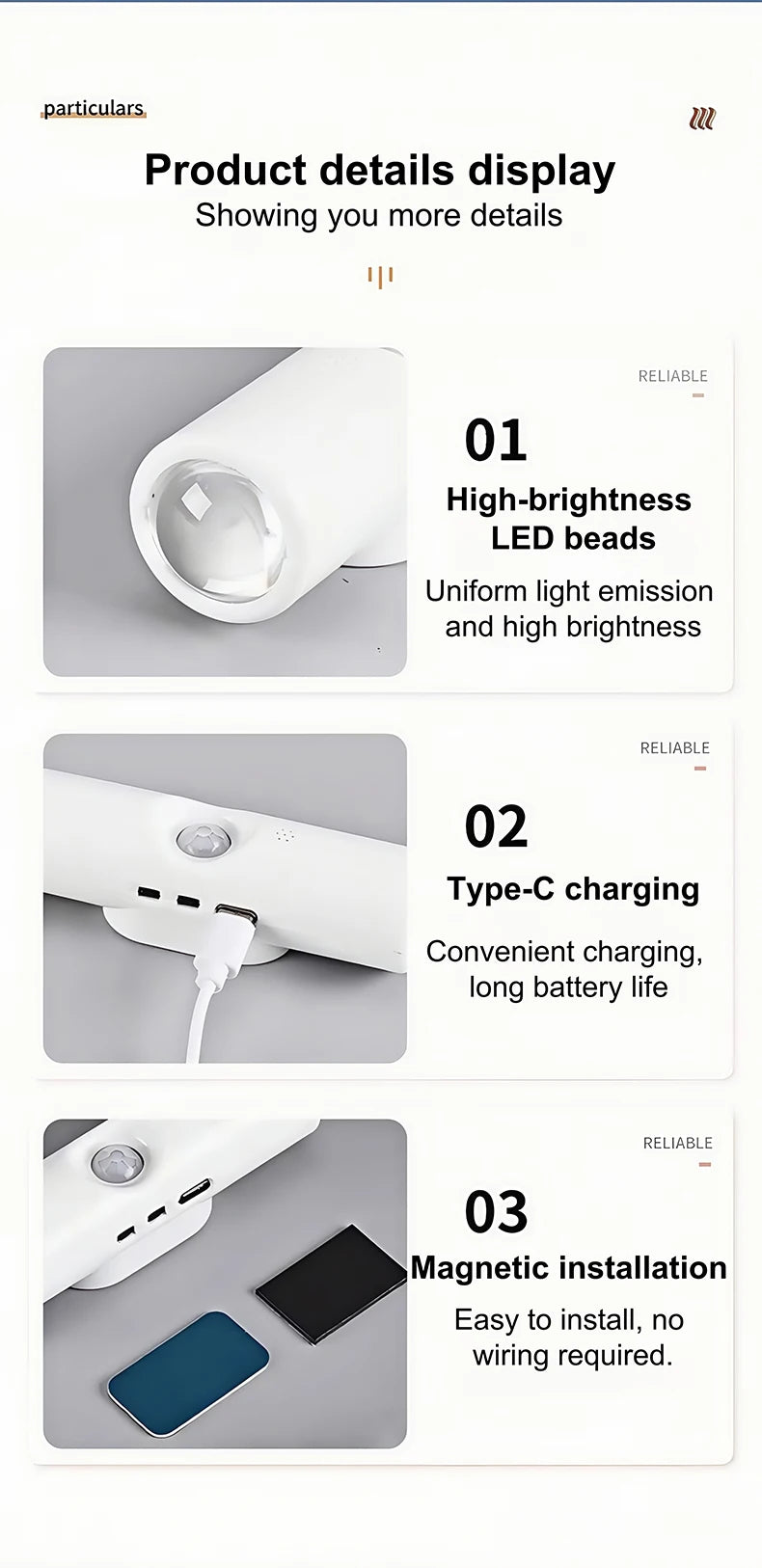 Rechargeable Motion Sensor Magnetic Wall Lamp Smart LED Double-head RGB Gradient Night Light for Bedroom Closet Home Decor