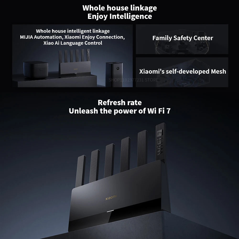 New Xiaomi Router BE6500 WiFi 7 6500M Full 2.5G Network Port 4-core Qualcomm Processor loT Smart Linkage Network Security Home -