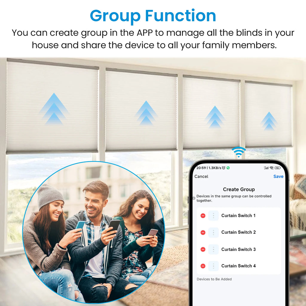 Wireless Roller Shutter Blinds Switch for Tubular Motors Percentage Progress Tuya Smart Life App Remote Control Google Assistant