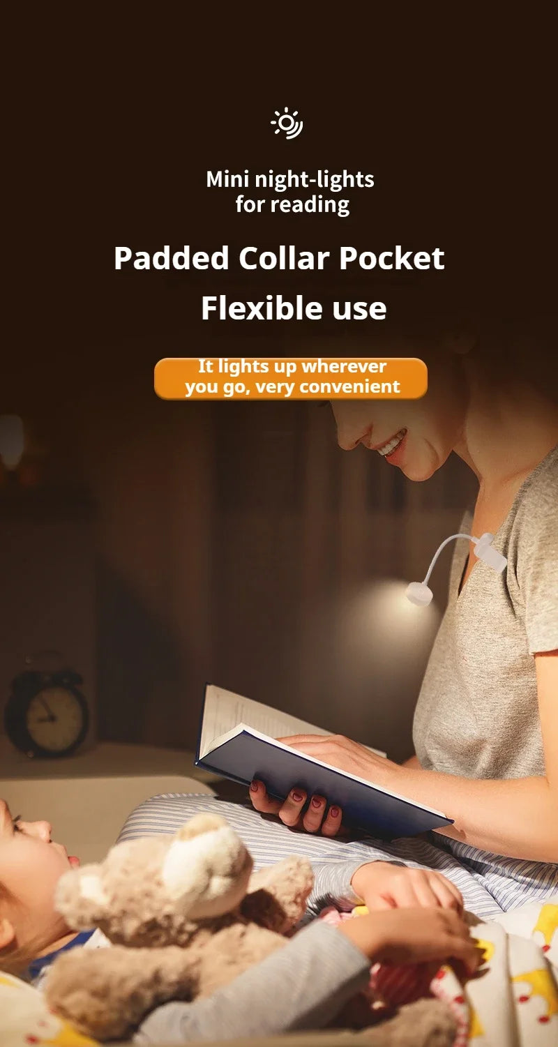 Mini LED Reading Book Light Table Lamp 3 Modes Adjustable Eye Protection Clip-On Study Reading Lamp for Travel Bedroom Book