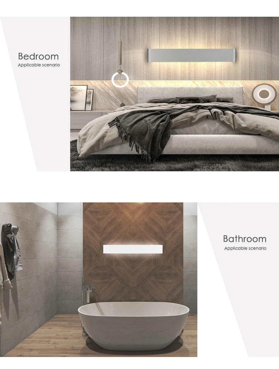 Modern LED Wall Lamp Dimmable 110/220V Indoor Light Fixture Wall Sconces Stair Bedroom Bedside Living Room Home Hallway Lighting