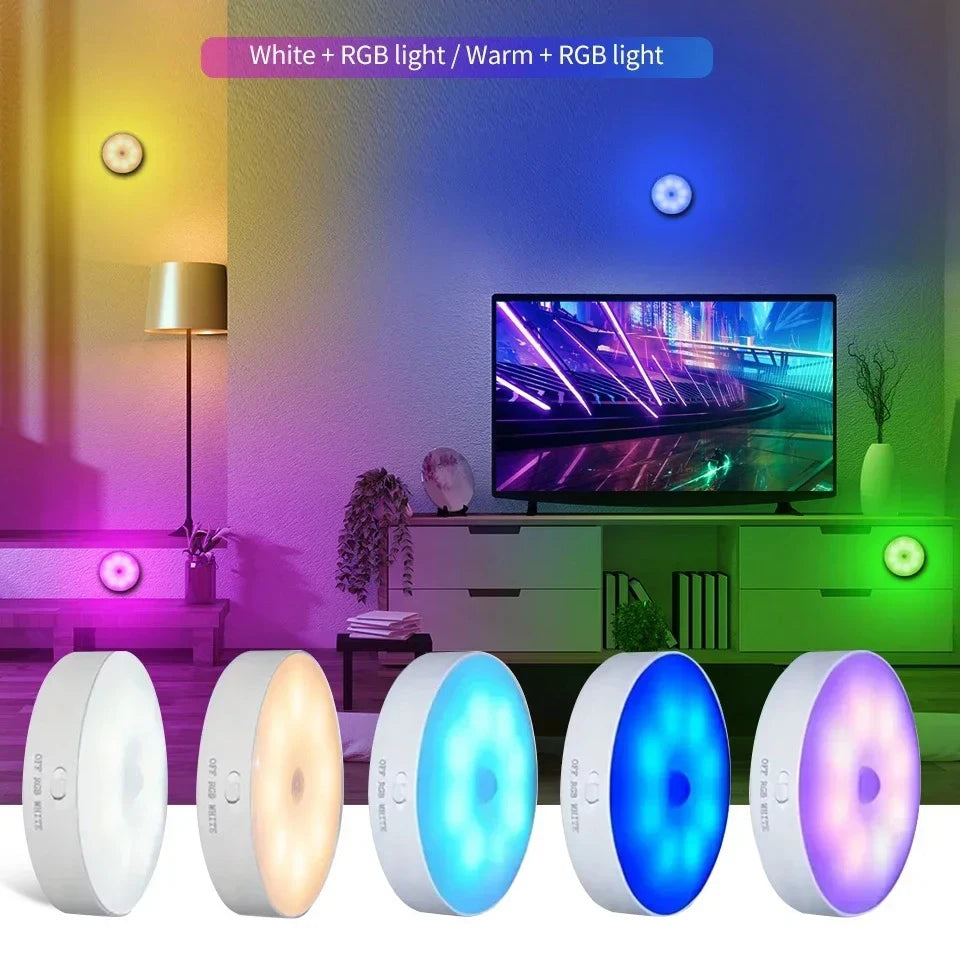 Smart Human Sensor LED Night Light USB Charging Wireless Magnetic Mount Emergency Auto Lighting Lamp for Home Office Hallway