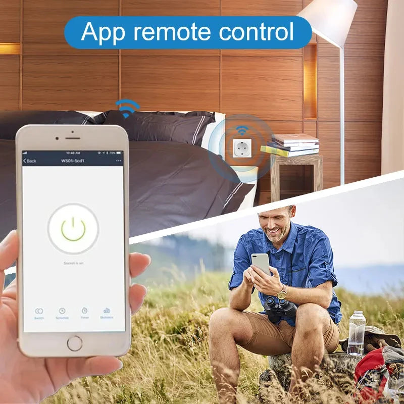 16A/20A Smart Plug WiFi Socket EU With Power Monitor Timing Function  Works With Tuya Smart Life APP Control Alexa Google Home