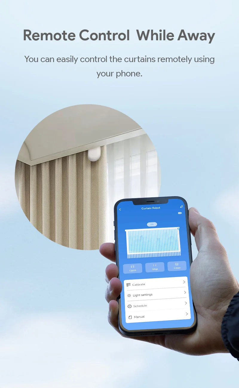 Smart Zigbee Curtain Motor with Hooks for T U Rail Smart Curtain Pusher Robot Compatible with Tuya App Siri Google Alexa Voice