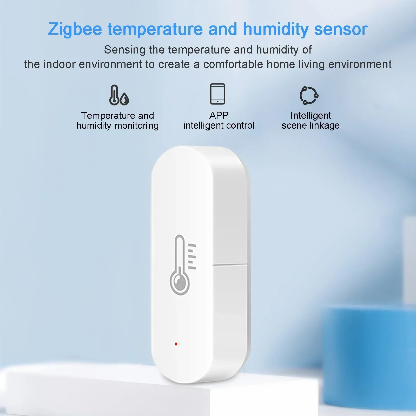 Zigbee 3.0 Temperature Humidity Sensor Thermometer Hygrometer APP Remote Alarm Via Zigbee2mqtt Alexa Google Assistant